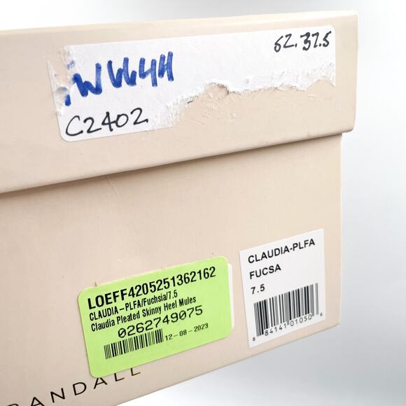 Loeffler Randall Claudia Mules Pleated Fuchsia Metallic Heels Bow Sandals Sz 7.5 - Picture 13 of 13